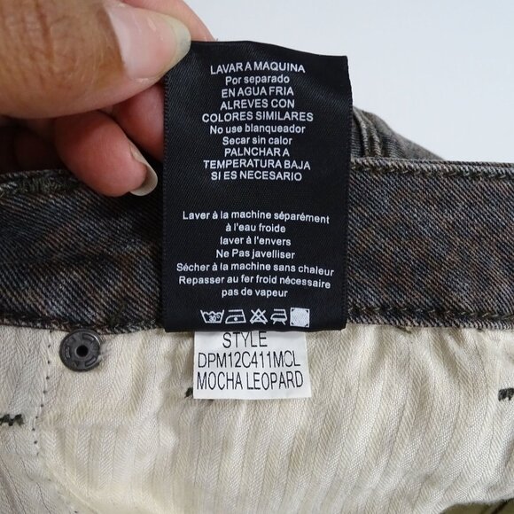 Dear John Gisele High Waisted Skinny Mocha Leopard Jeans Women Size 29 FLAW - Picture 8 of 13